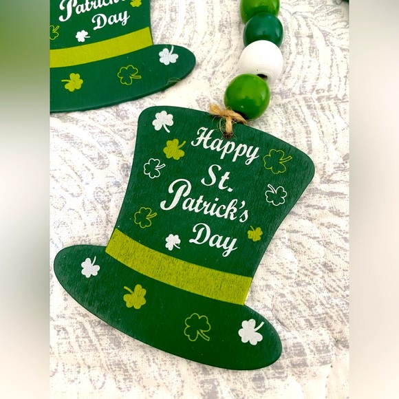 🍀 ST. PATRICK’S DAY WOOD BEAD GARLAND BUNDLE! SET OF 7! BRAND NEW W/TAGS! - Picture 6 of 10